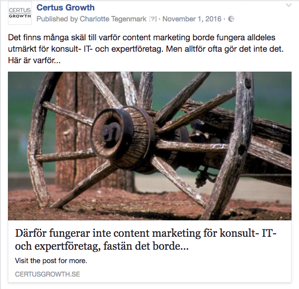 exempel sociala medier inlägg